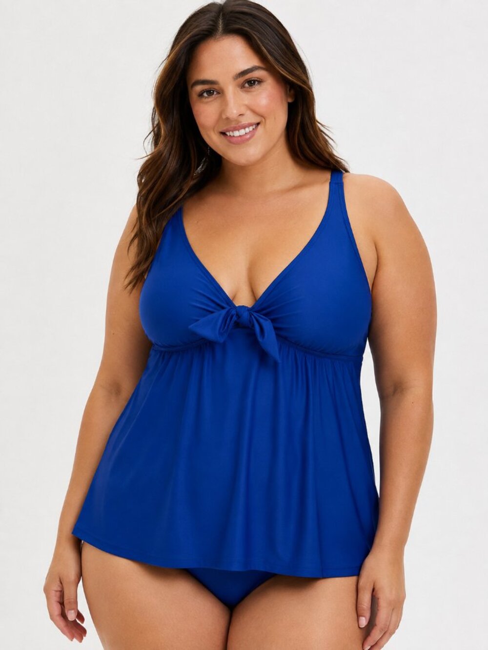Torrid  women's Tankini Peplum Royal Blue Swim Top size 5